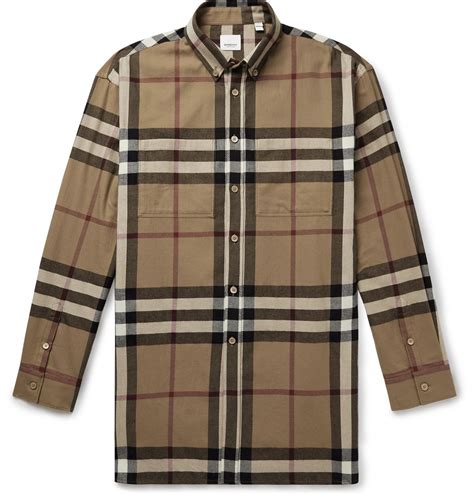 mens burberry button down dress shirt|Burberry flannel shirt men's.